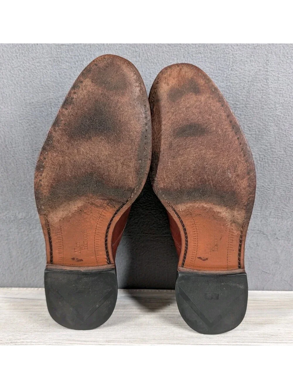 Allen Edmonds Mens 9D Carlyle Brown Leather Oxford Plain Toe USA Dress Shoes